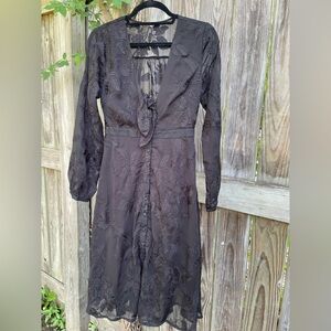 The Clothing Company Black Long Sleeve‎ Plunge Sundress